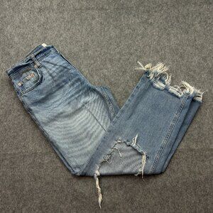 Free People Maggie Mid Rise Straight Leg Ankle Jeans Women's Size 27 Button Fly